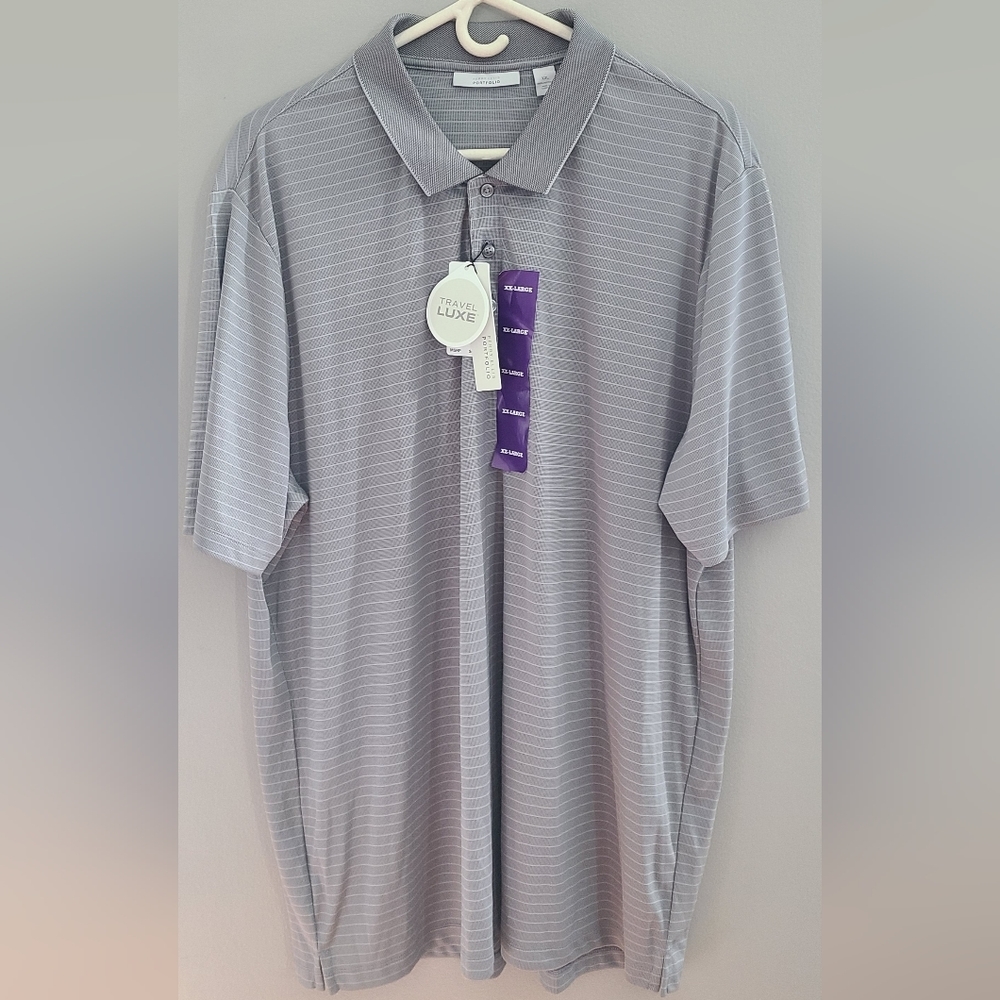 Perry Eillis portfolio travel luxe alloy moisture wicking breathable‎ polo shirt